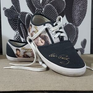 Elvis Presley Black and White Sneakers